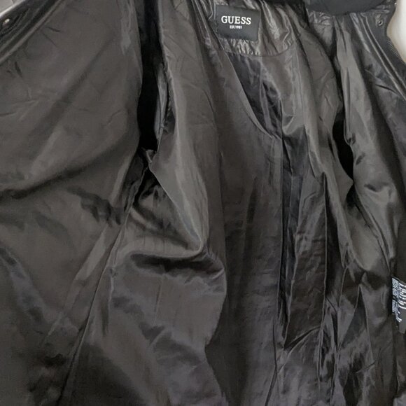 Guess Women's 3/4 Length Puffer Jacket With Pockets and Hood Sz XL Black - Picture 16 of 16